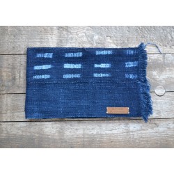 Echarpe coton bleu indigo