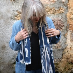 echarpe bogolan indigo
