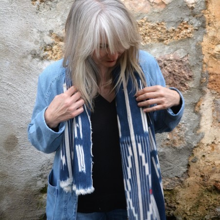 echarpe bogolan indigo